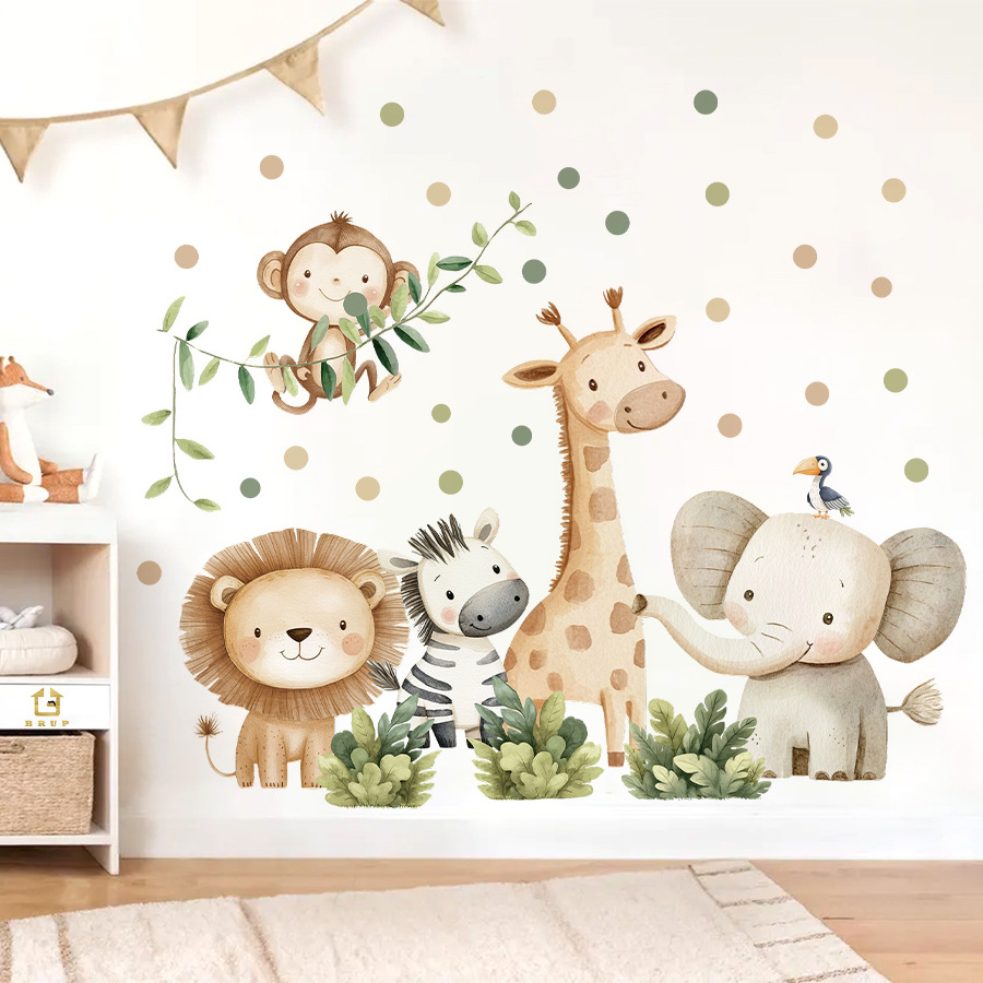 Baby Nursery Decor Boy - Stiker Dinding Hewan Hutan Boho untuk