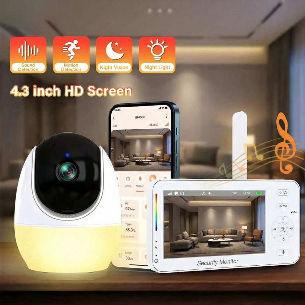 Baby Nursery Temperature - Monitor Bayi Video 4,3 inci dengan