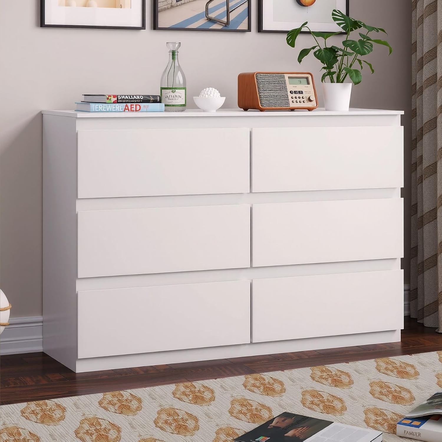 Drawer Dresser White - Lemari Kayu Putih untuk Kamar Tidur,