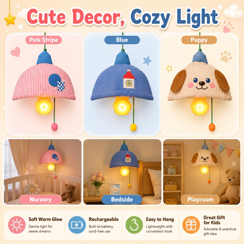 Baby Nursery Lampshade - Lampu Malam Gantung Isi Ulang dengan
