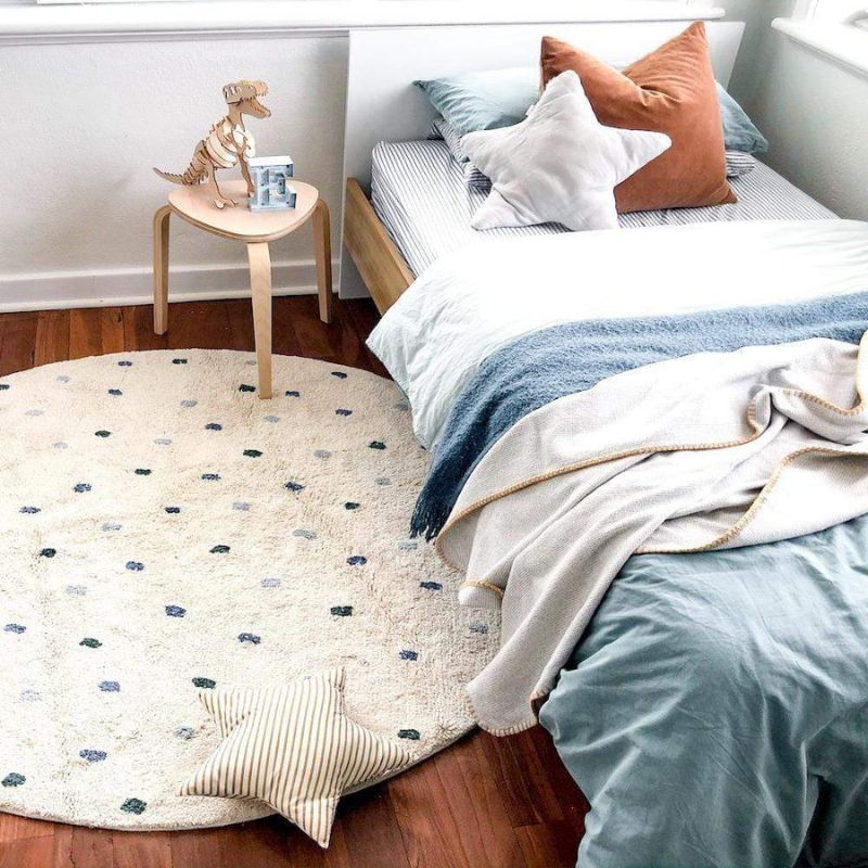 Baby Nursery Carpet - Dot karpet berbulu ruang tamu bulat