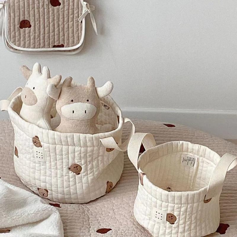 Closet Organizer Baby - Tas popok bordir beruang lucu, tas