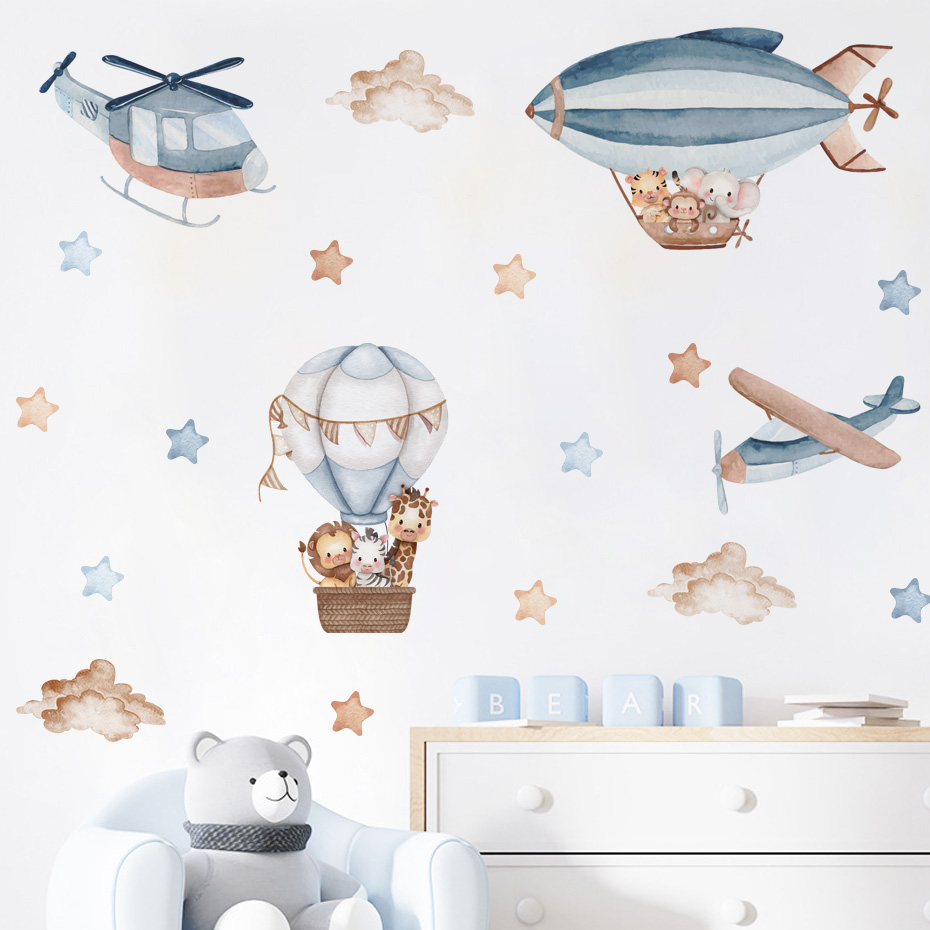 Baby Nursery Decor Boy - Cat Air hewan panas balon udara