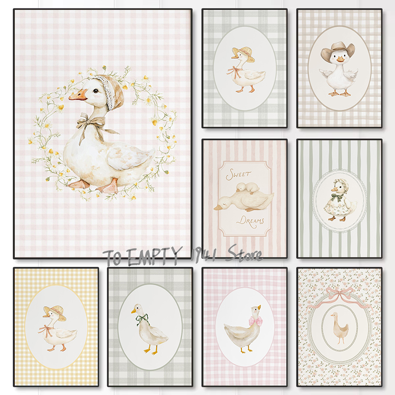 Baby Nursery Pictures - Poster Kanvas Lukisan Dinding Gambar Angsa