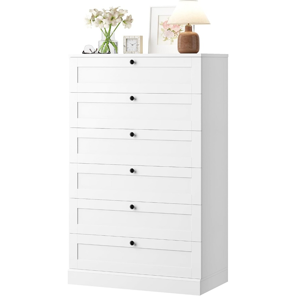 Drawer Dresser White - Lemari Laci Putih Elegan 6 Laci