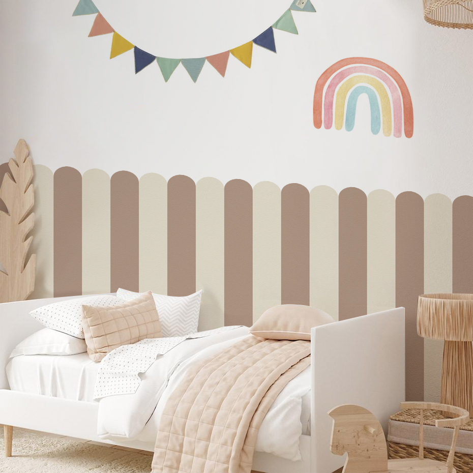 Baby Nursery Pictures - Wallpaper Busur Bergaris Vertikal Multiwarna Seni
