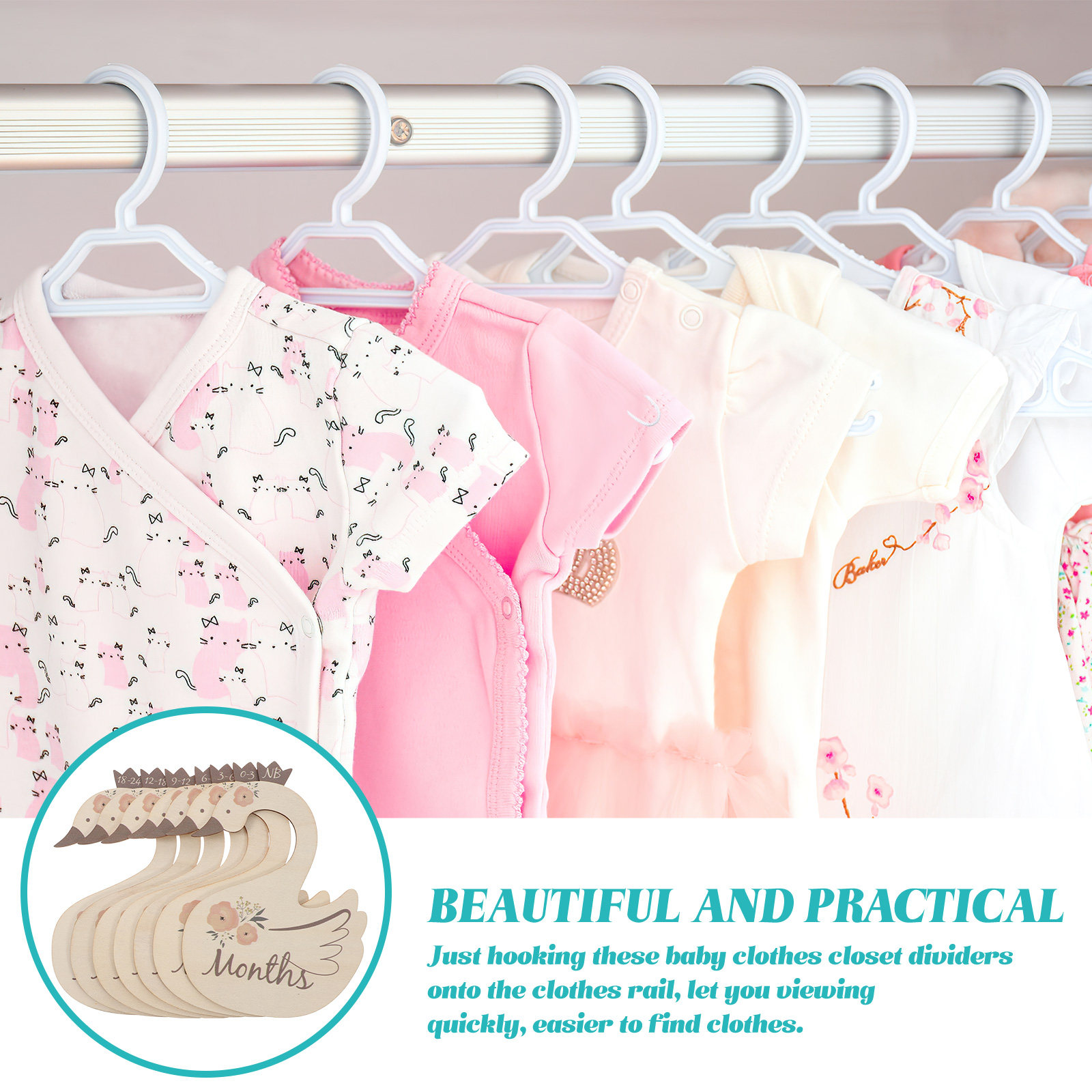 7Pcs Pembagi Ukuran Baju Bayi  - Closet Organizer Baby ulasan dan harga
