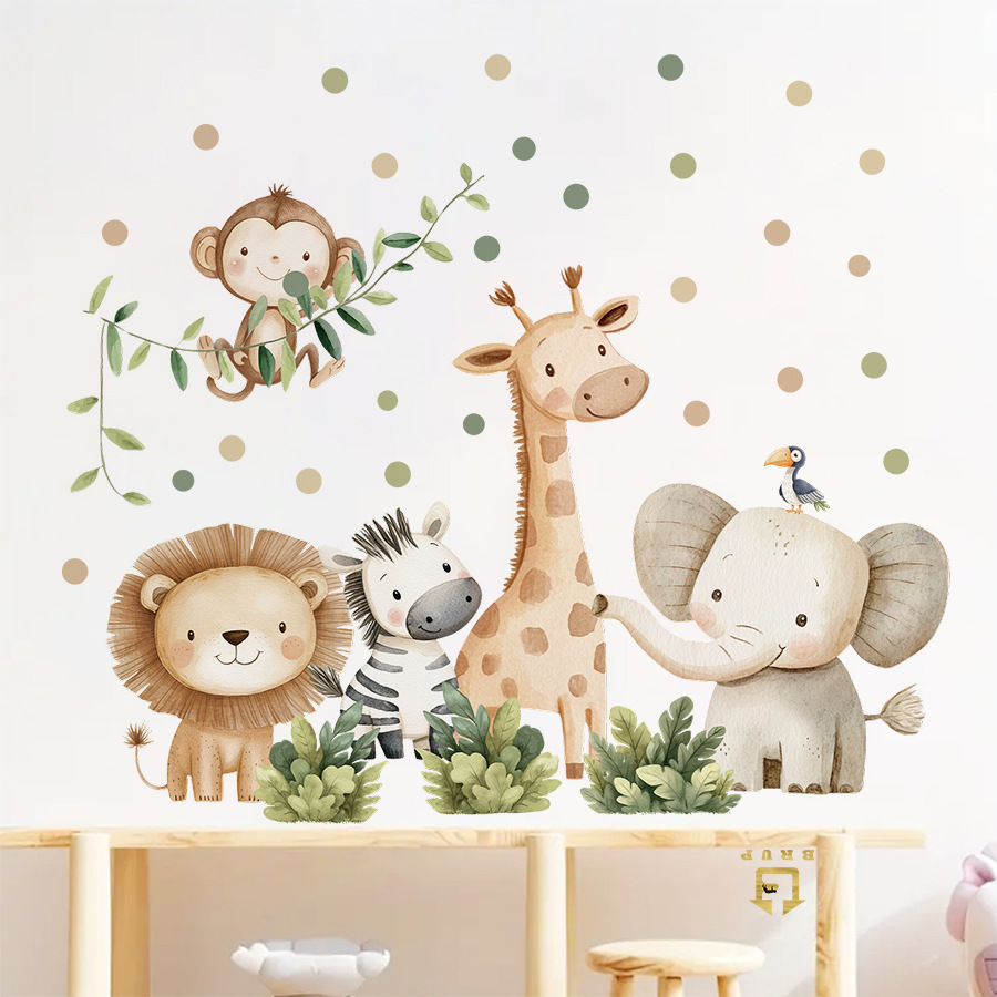 Stiker Dinding Hewan Hutan Boh - Baby Nursery Decor Boy ulasan dan harga