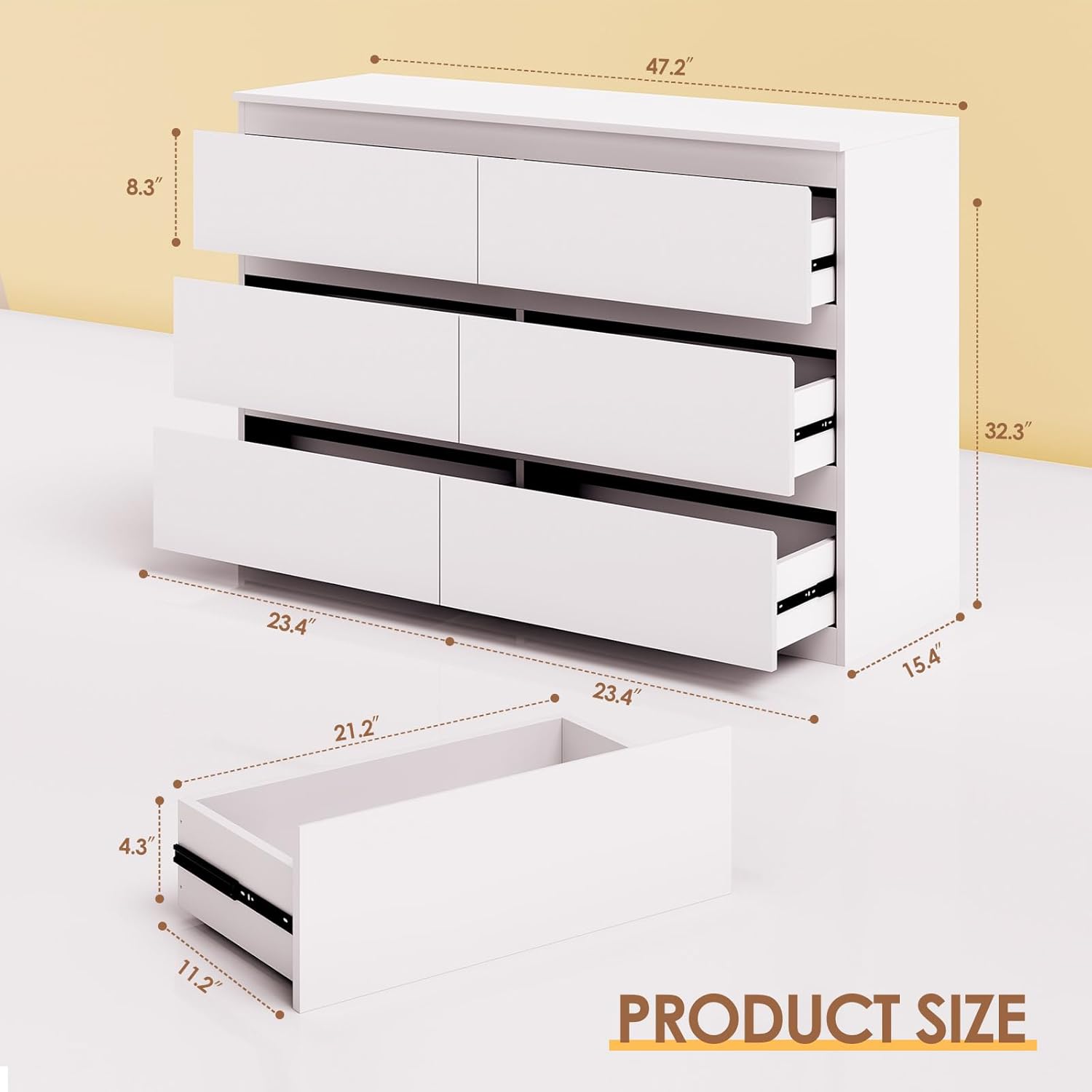 Lemari Kayu Putih untuk Kamar  - Drawer Dresser White ulasan dan harga