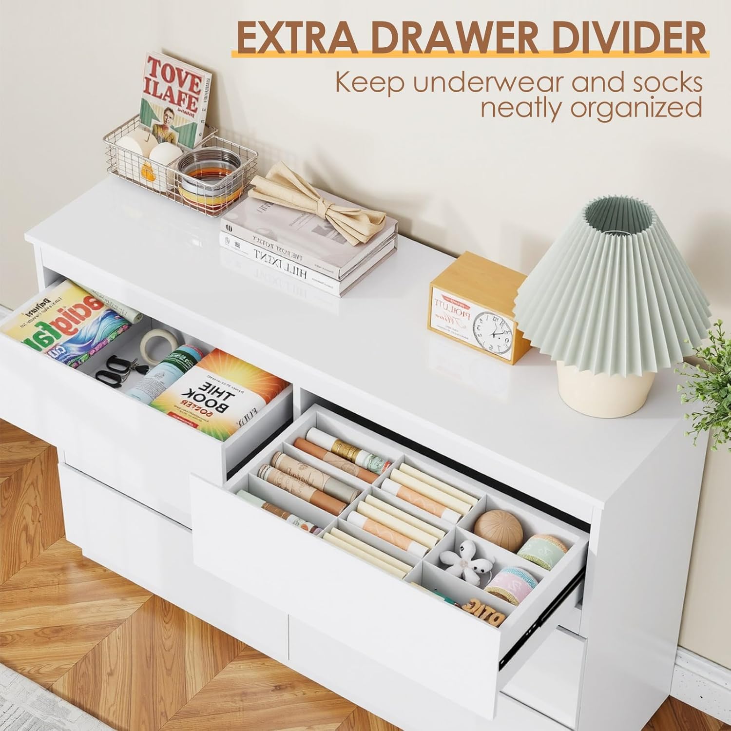 Lemari Kayu Putih untuk Kamar  - Drawer Dresser White ulasan dan harga