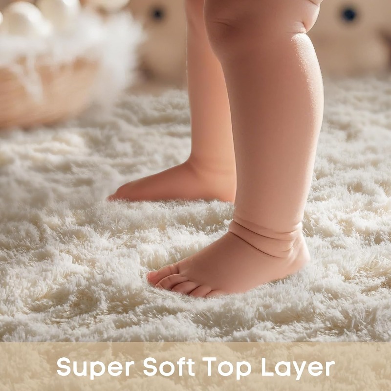 Karpet Bulat Putih Krim Lembut - Baby Nursery Game ulasan dan harga