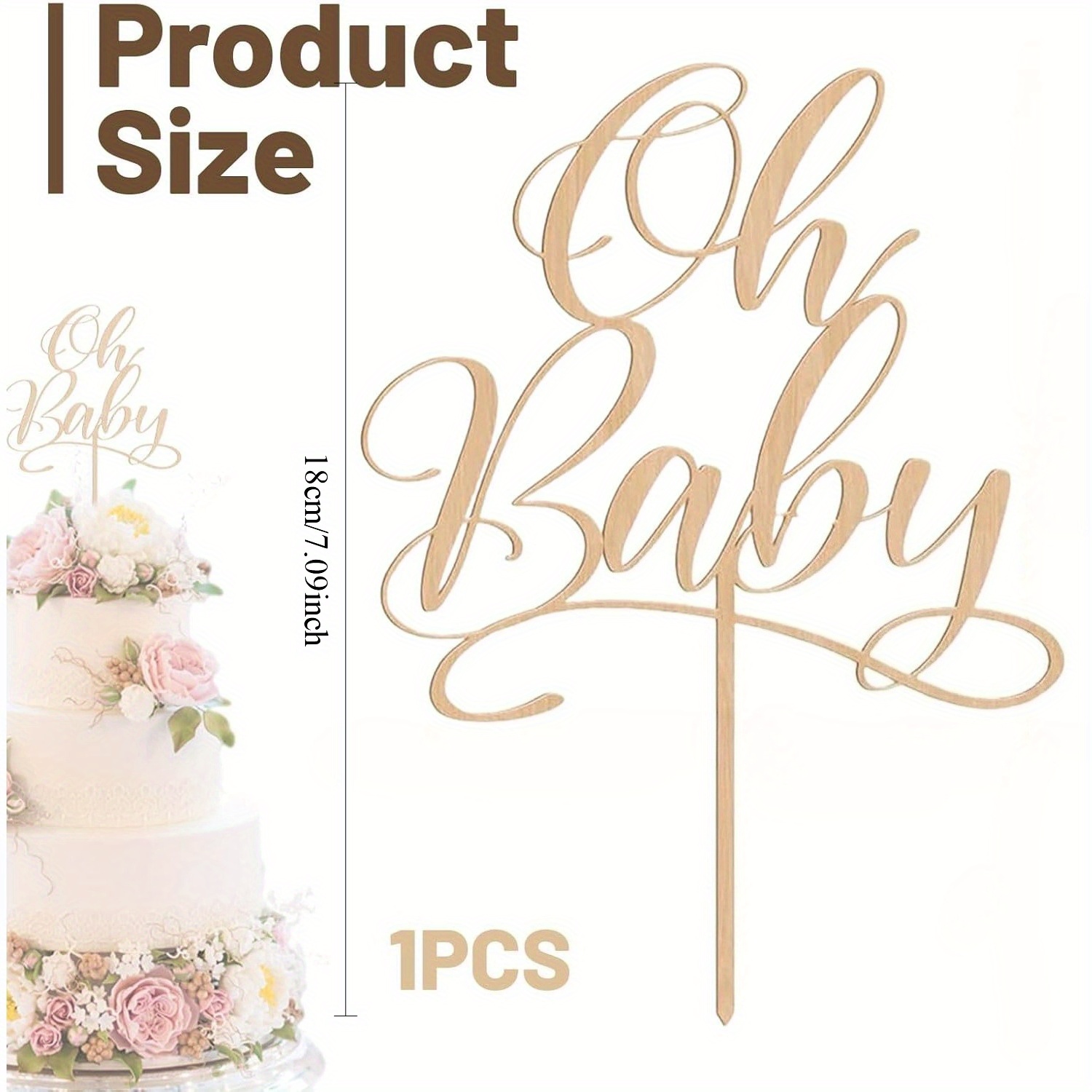 1 buah oh Baby - Hiasan Kue Ka - Baby Nursery Artwork ulasan dan harga