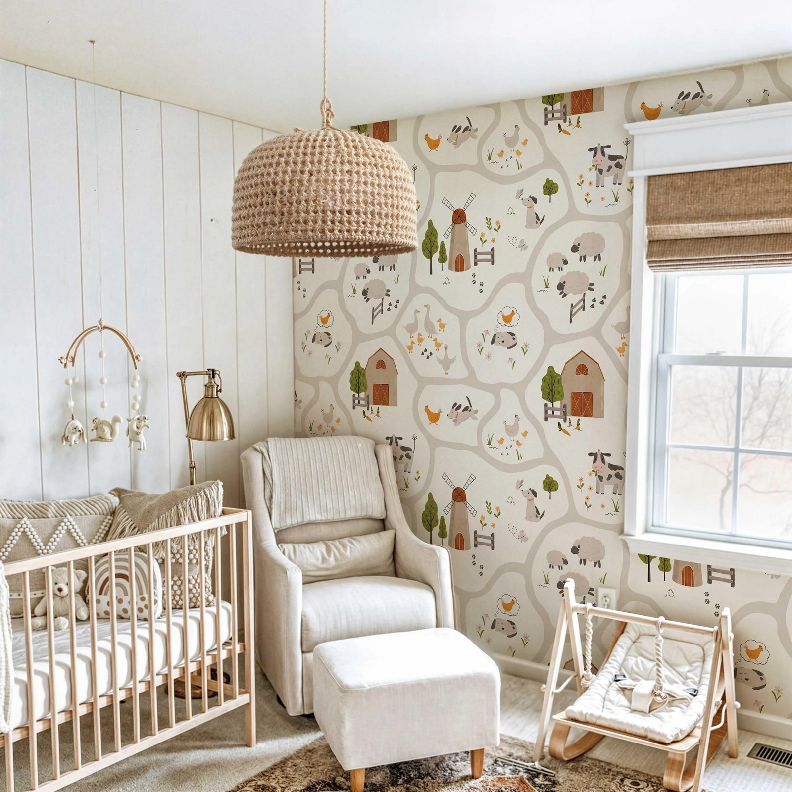 Wallpaper Anak-anak Hewan Tern - Baby Nursery Peel And Stick Wallpaper ulasan dan harga