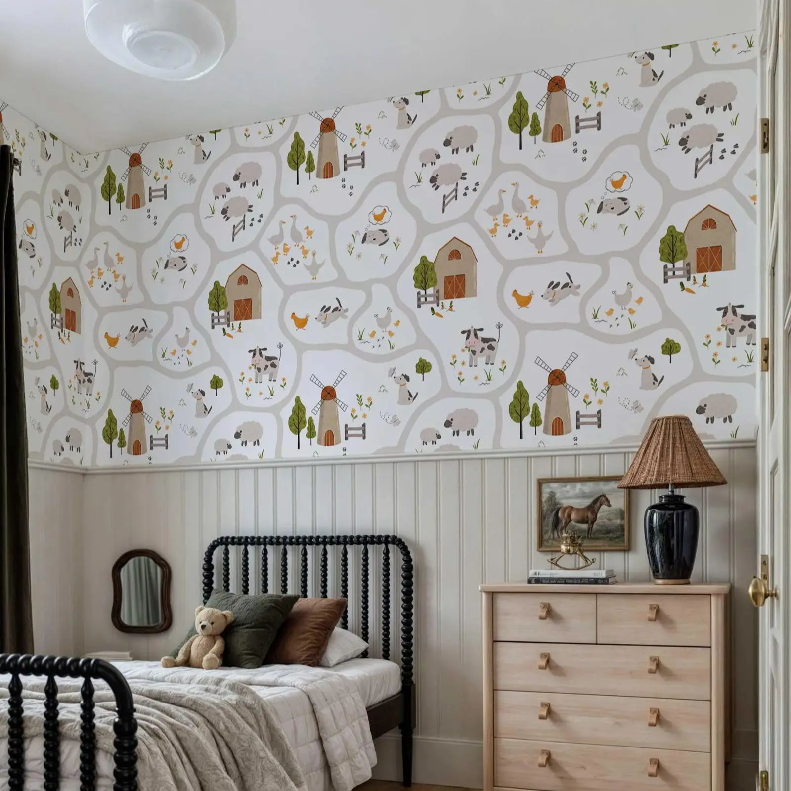Wallpaper Anak-anak Hewan Tern - Baby Nursery Peel And Stick Wallpaper ulasan dan harga