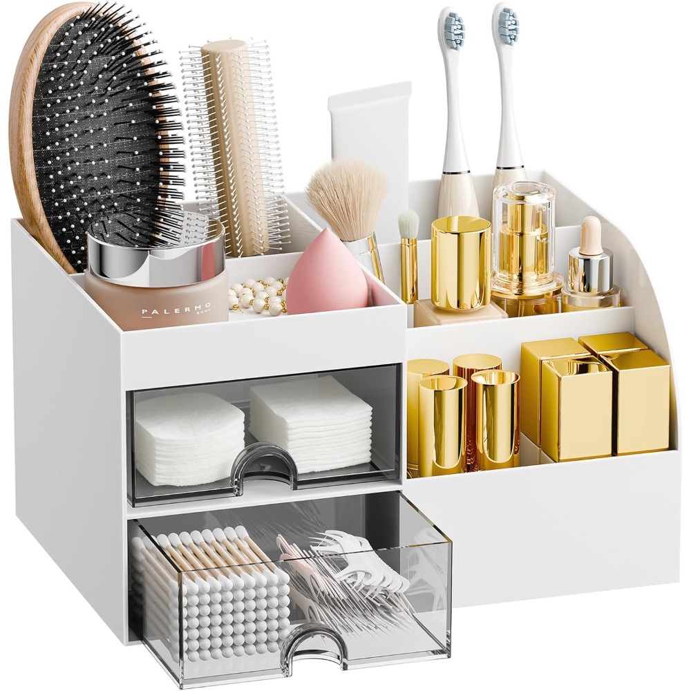 Organizer Makeup dengan 2 Laci - Drawer Dresser White ulasan dan harga