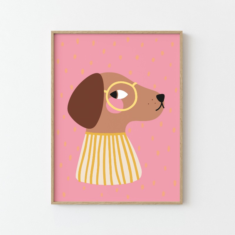 Poster Ilustrasi Hewan Lucu Ka - Baby Nursery Pictures ulasan dan harga