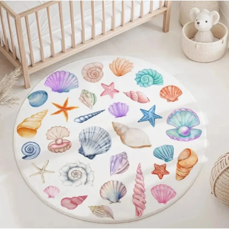 Karpet Bulat Hewan Laut Biru – - Baby Nursery Carpet ulasan dan harga