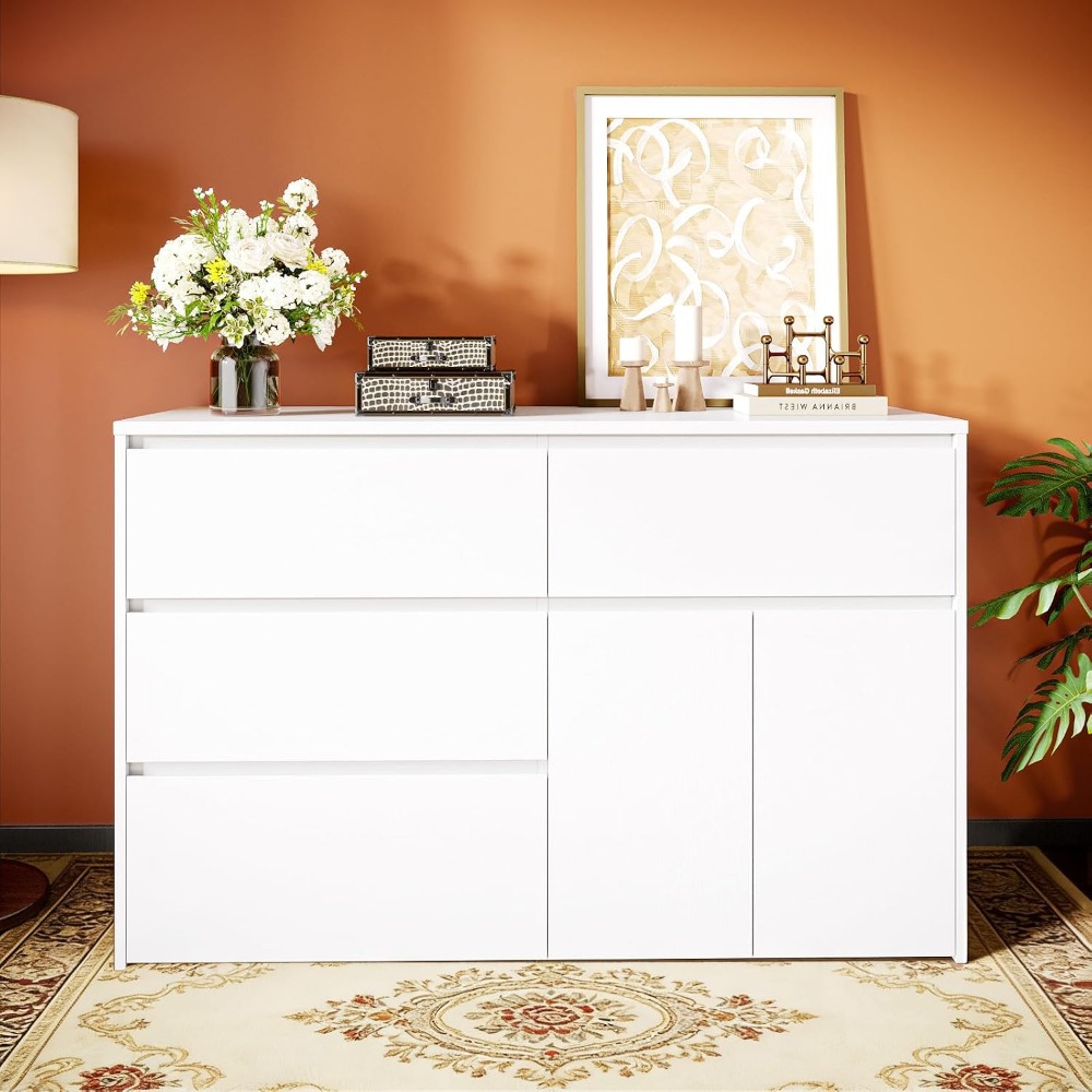 Lemari Pakaian Putih dengan 4  - Drawer Dresser White ulasan dan harga