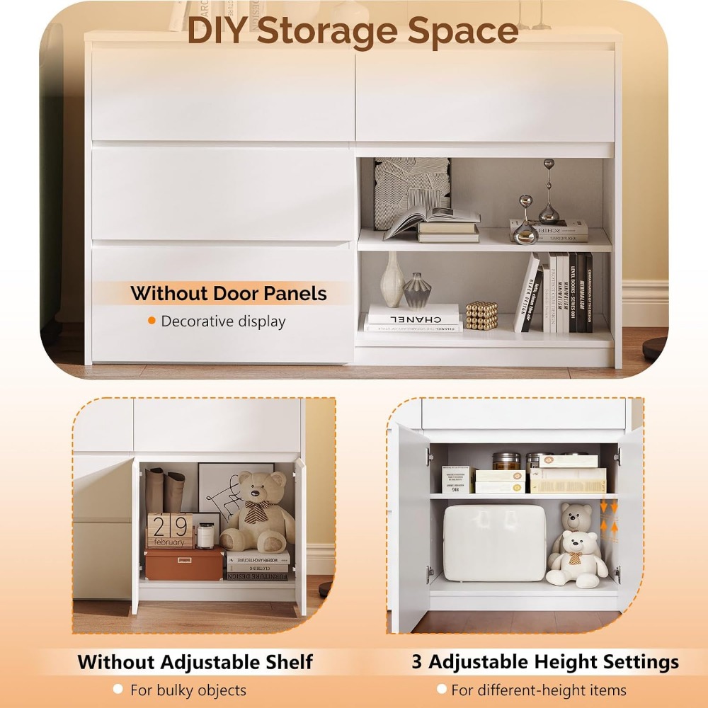 Lemari Pakaian Putih dengan 4  - Drawer Dresser White ulasan dan harga