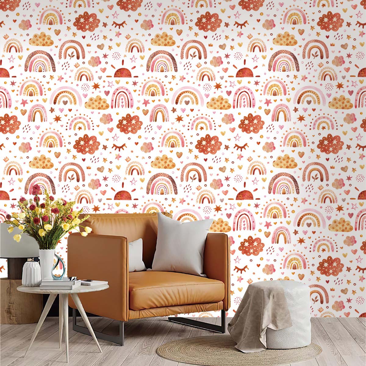 Wallpaper Pelangi Tempel dan L - Baby Nursery Peel And Stick Wallpaper ulasan dan harga