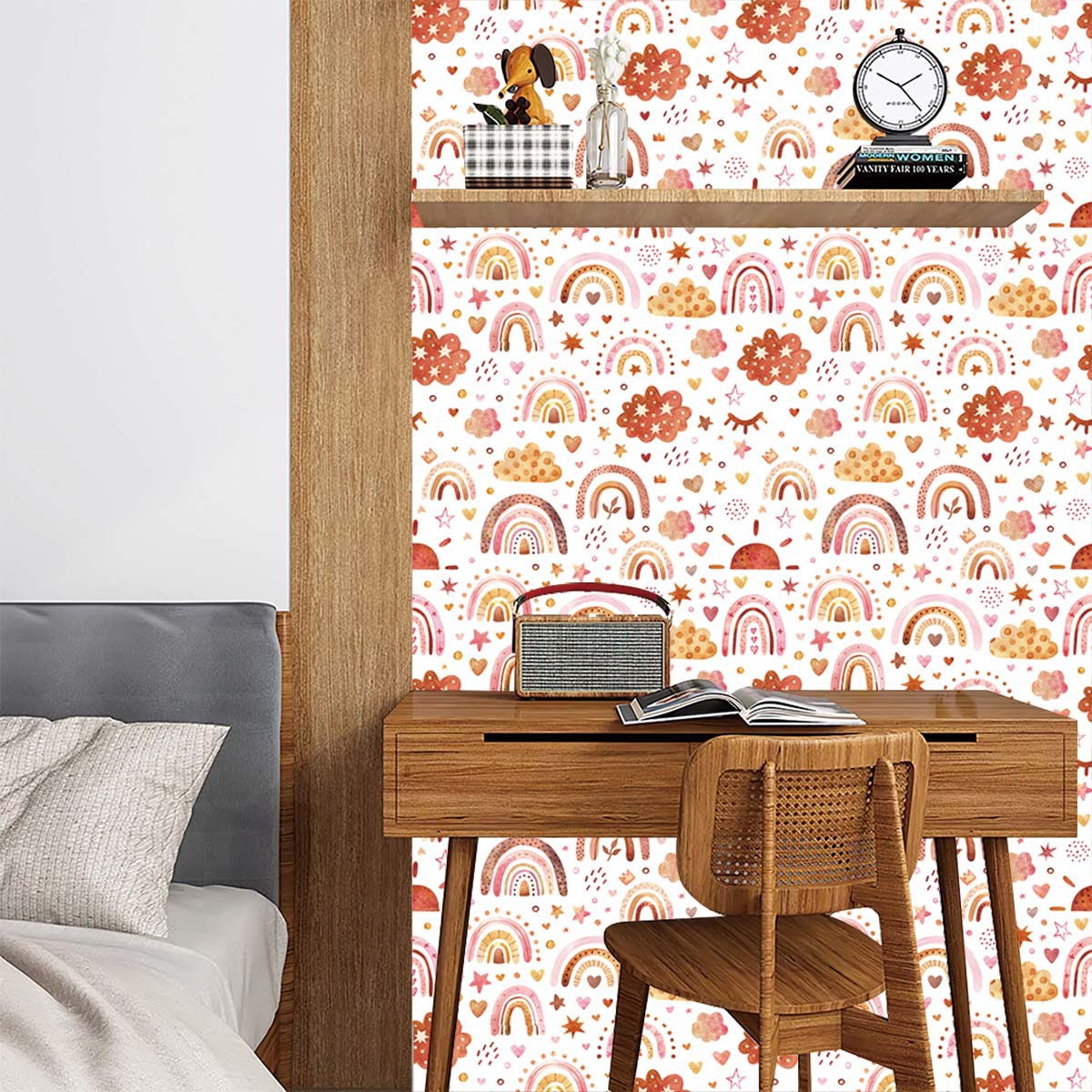 Wallpaper Pelangi Tempel dan L - Baby Nursery Peel And Stick Wallpaper ulasan dan harga