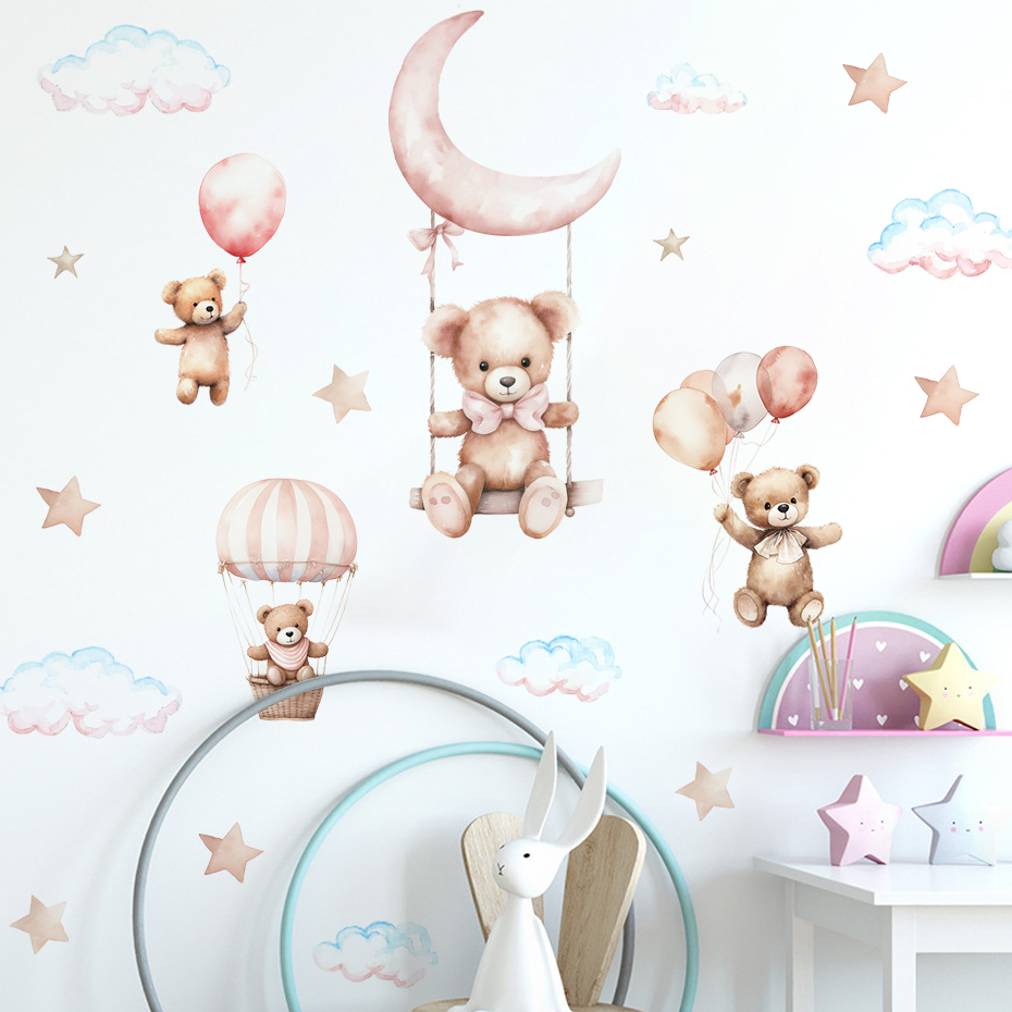 Stiker dinding awan balon udar - Baby Nursery Decor Boy ulasan dan harga