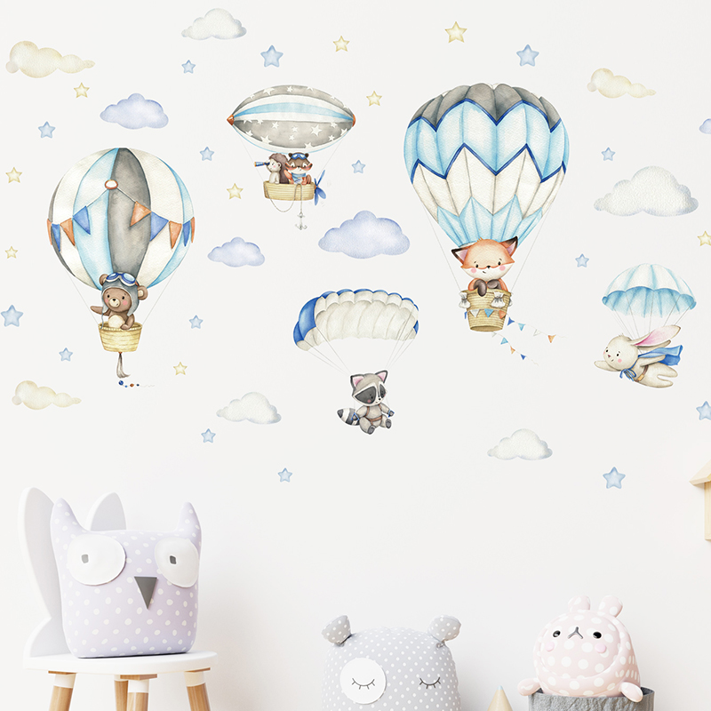 Stiker dinding balon udara hew - Baby Nursery Things ulasan dan harga