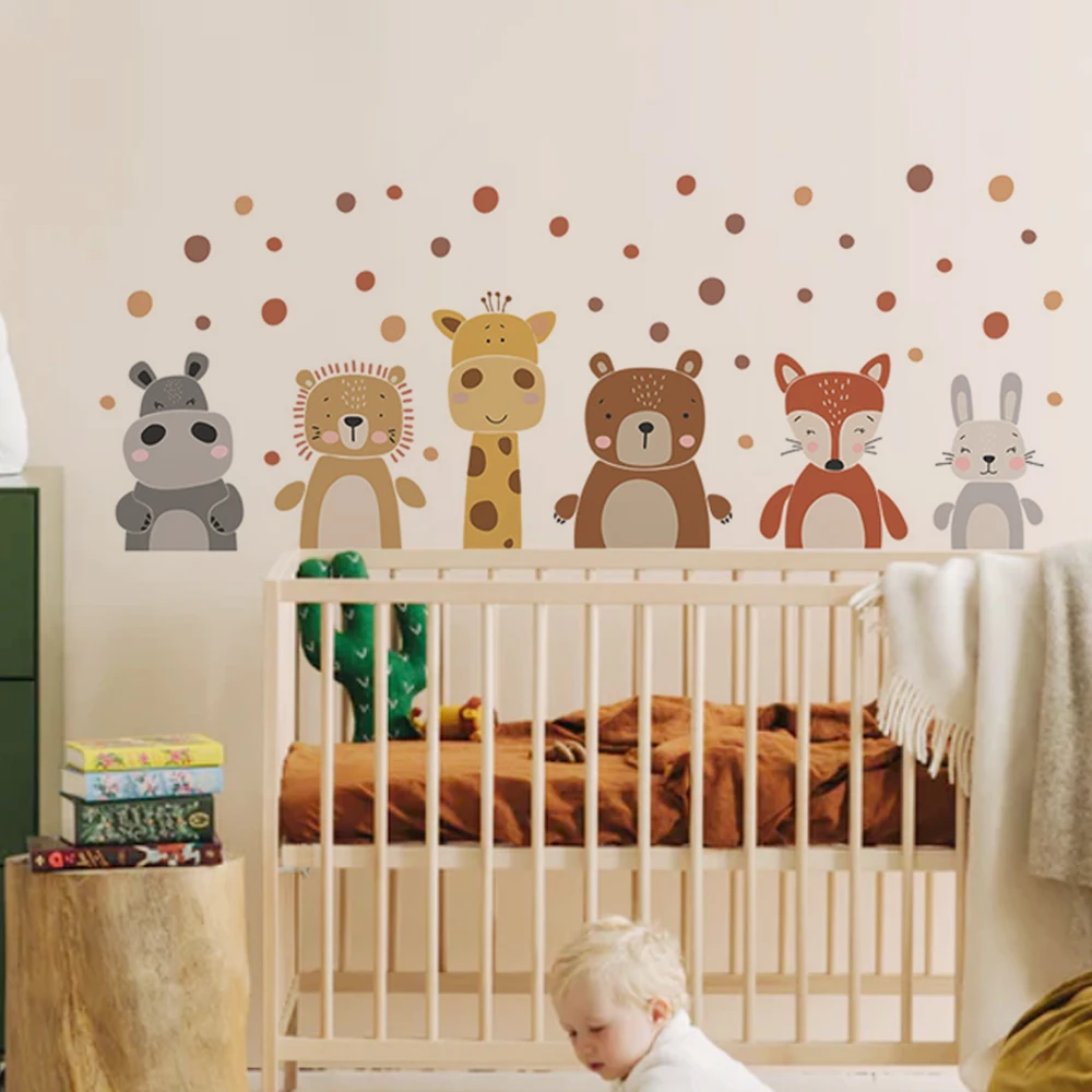 Boho Lucu Jerapah Beruang Hewa - Baby Nursery Peel And Stick Wallpaper ulasan dan harga