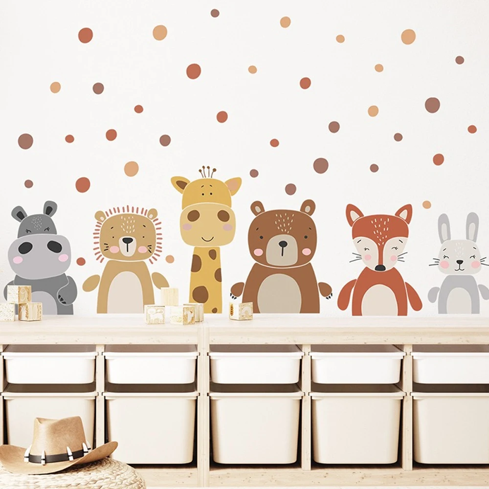 Boho Lucu Jerapah Beruang Hewa - Baby Nursery Peel And Stick Wallpaper ulasan dan harga