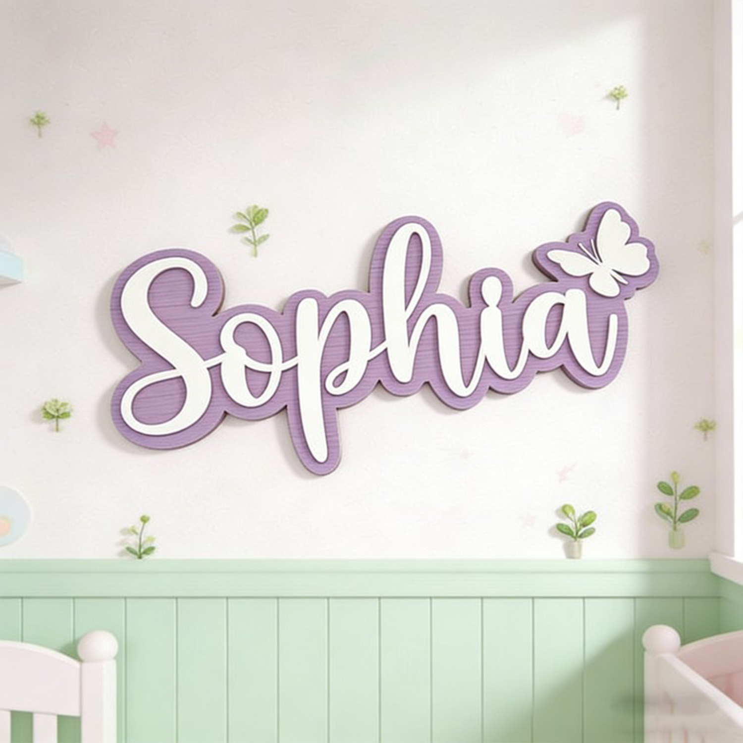 1 Buah Label Nama Kayu dengan  - Baby Nursery Decor Boy ulasan dan harga
