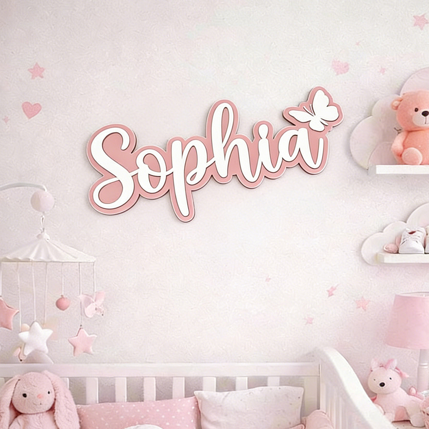 1 Buah Label Nama Kayu dengan  - Baby Nursery Decor Boy ulasan dan harga