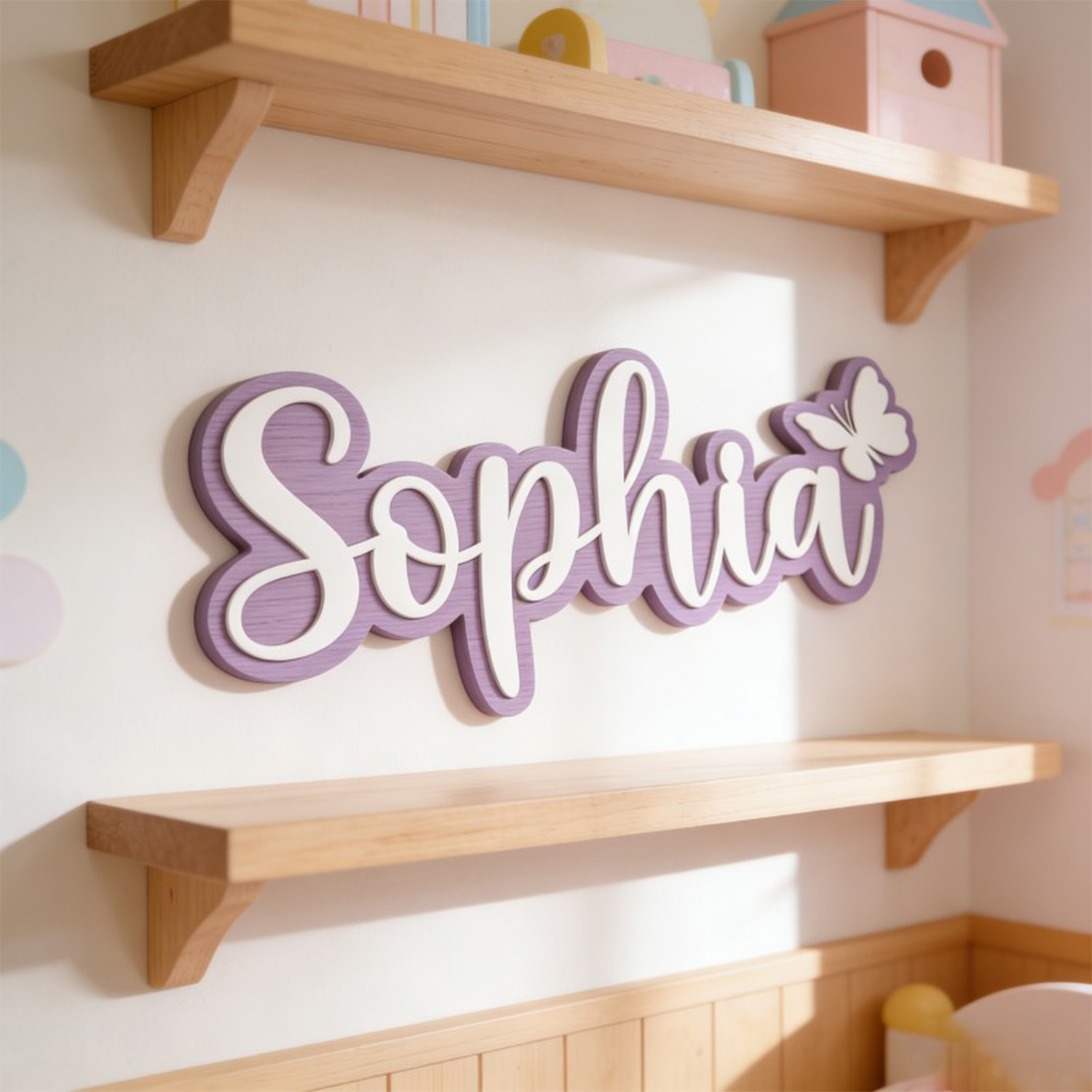 1 Buah Label Nama Kayu dengan  - Baby Nursery Decor Boy ulasan dan harga