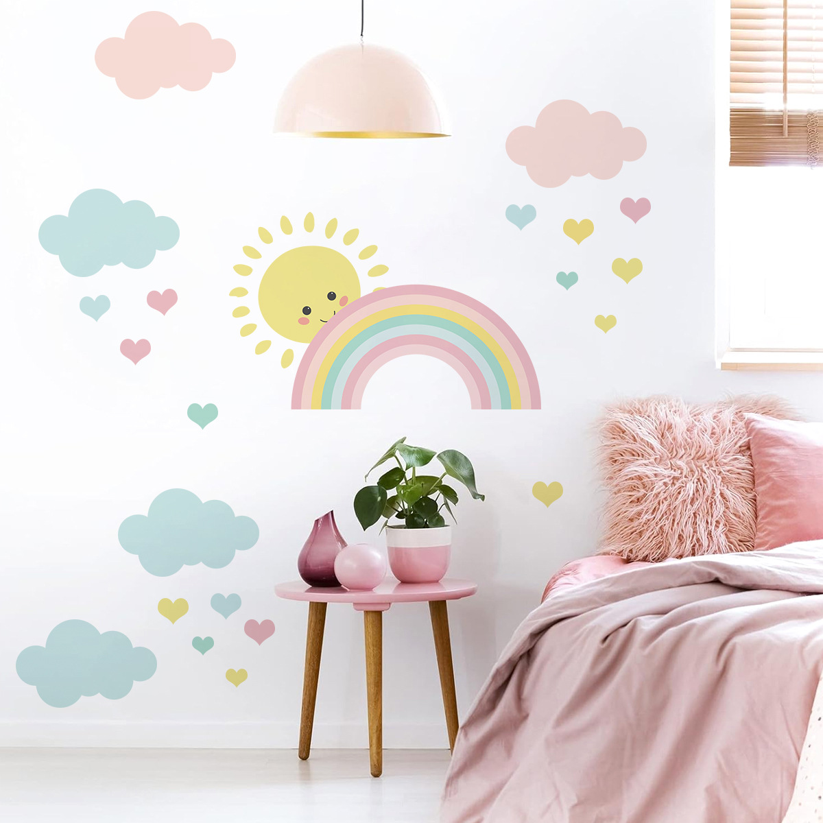 Stiker Dinding Awan Pelangi Ma - Baby Nursery Decor Boy ulasan dan harga