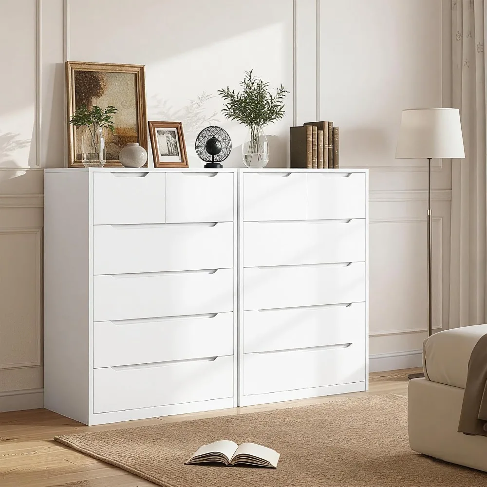 Lemari Pakaian Putih dengan 6  - Drawer Dresser White ulasan dan harga