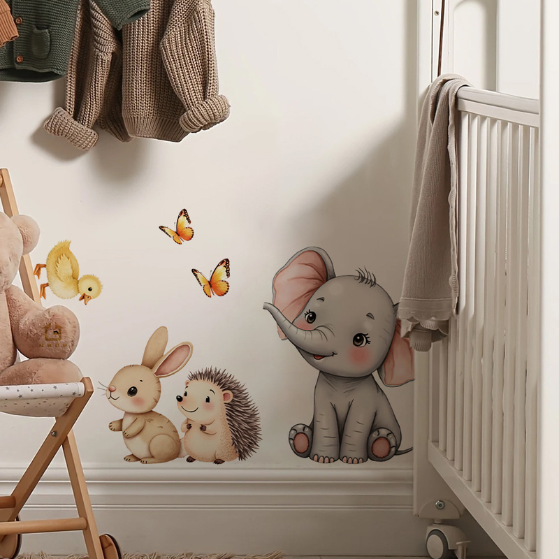 Stiker Dinding Hewan Kartun-St - Baby Nursery Pictures ulasan dan harga