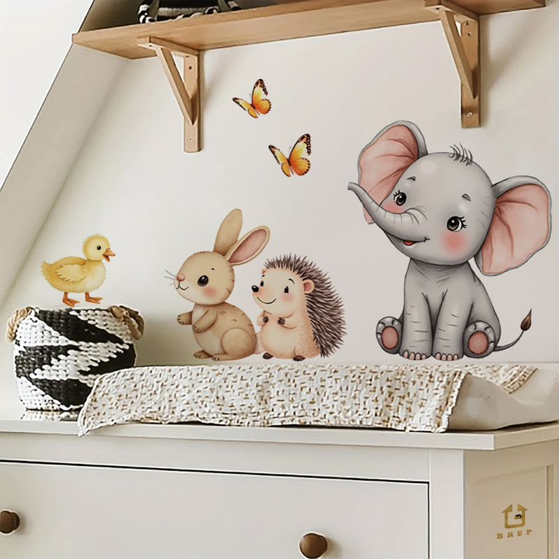 Stiker Dinding Hewan Kartun-St - Baby Nursery Pictures ulasan dan harga