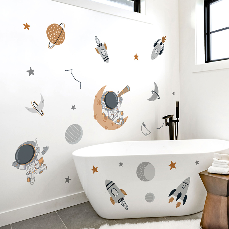 Stiker Dinding Roket Planet As - Baby Nursery Decor Boy ulasan dan harga