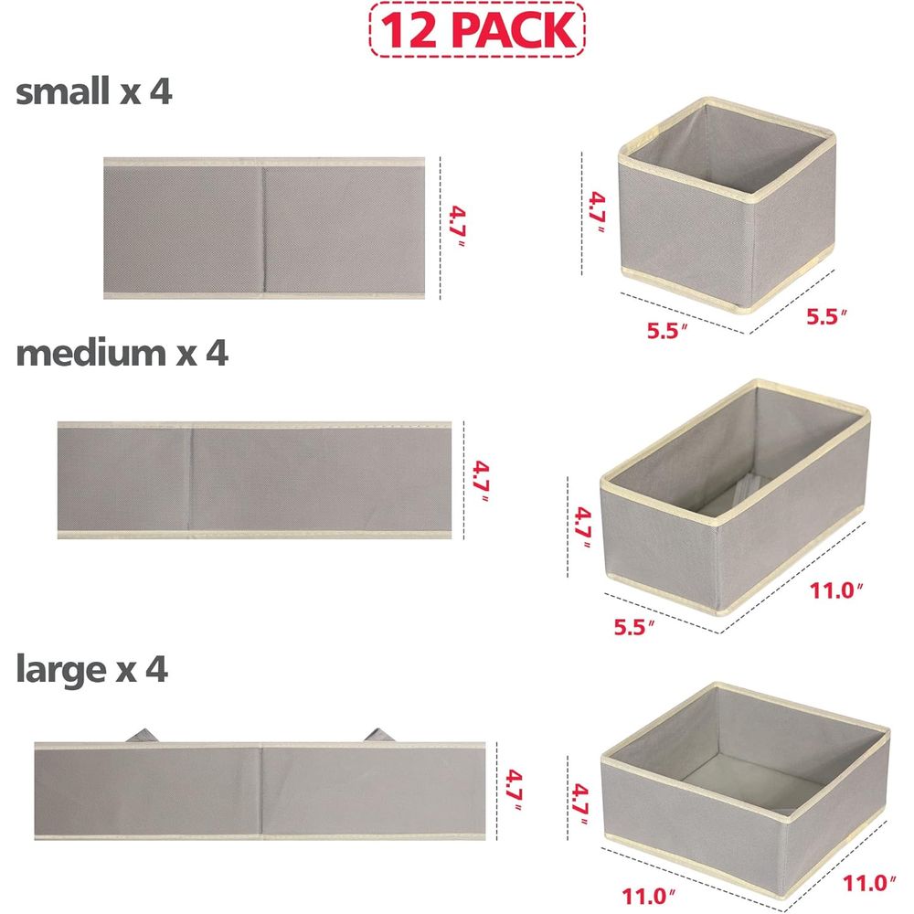 12 Paket Kotak Penyimpanan Kai - Closet Organizer Baby ulasan dan harga