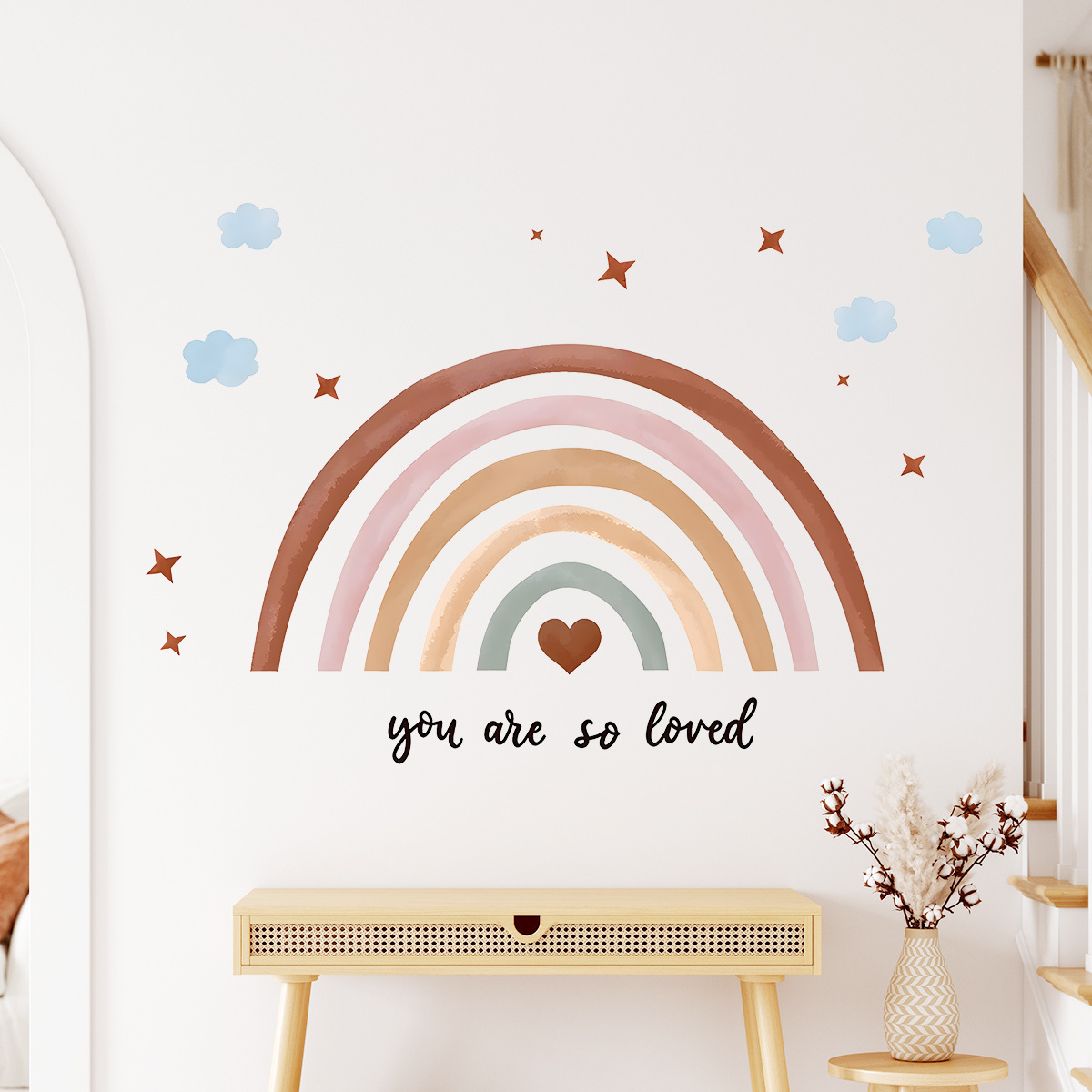 Boho Stiker Dinding Pelangi Ke - Baby Nursery Peel And Stick Wallpaper ulasan dan harga