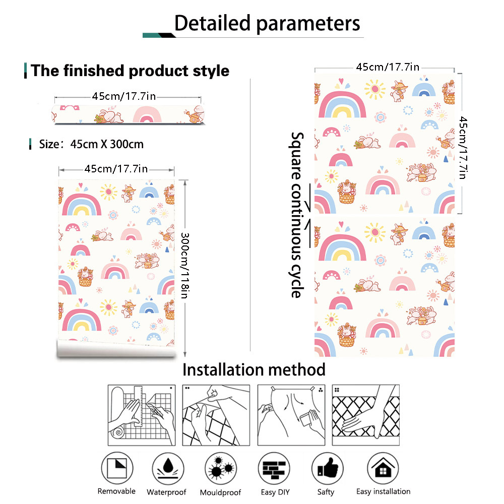 Wallpaper Tempel dan Lepas Mot - Baby Nursery Peel And Stick Wallpaper ulasan dan harga