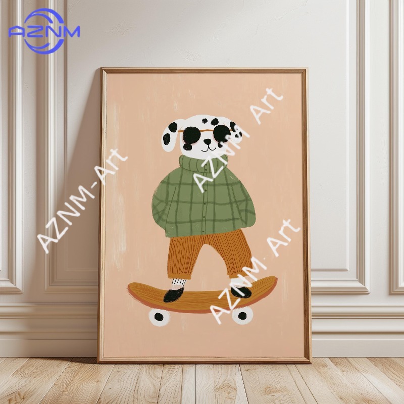 1 Buah Poster Skateboard Hewan - Baby Nursery Things ulasan dan harga