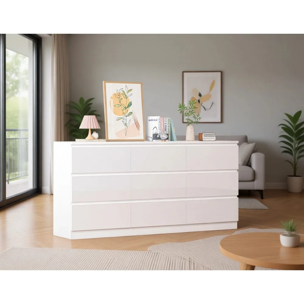 Lemari Laci Besar 70 Inci 9 La - Drawer Dresser White ulasan dan harga
