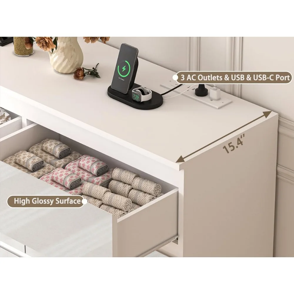 Lemari Laci Besar 70 Inci 9 La - Drawer Dresser White ulasan dan harga