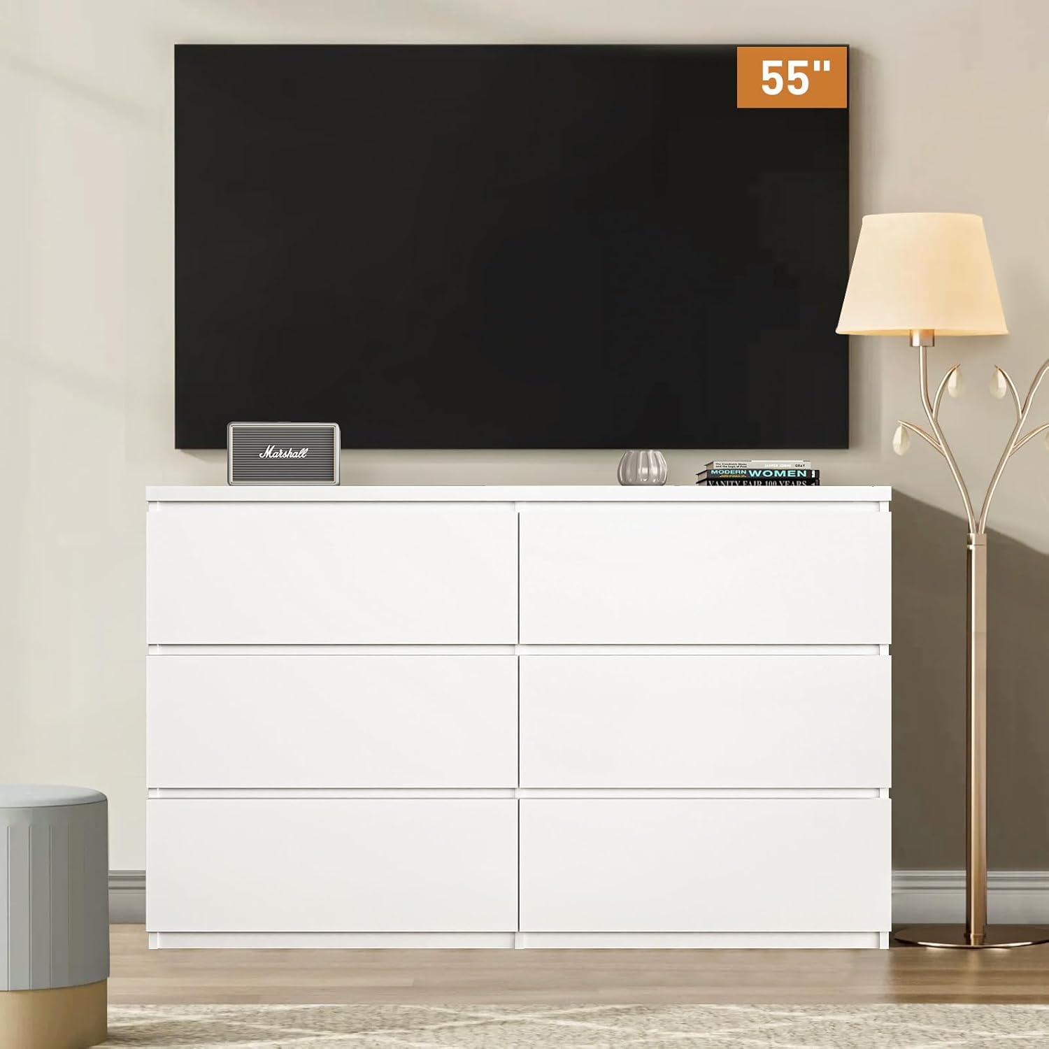 Lemari Laci Kayu Putih 6 Laci  - Drawer Dresser White ulasan dan harga