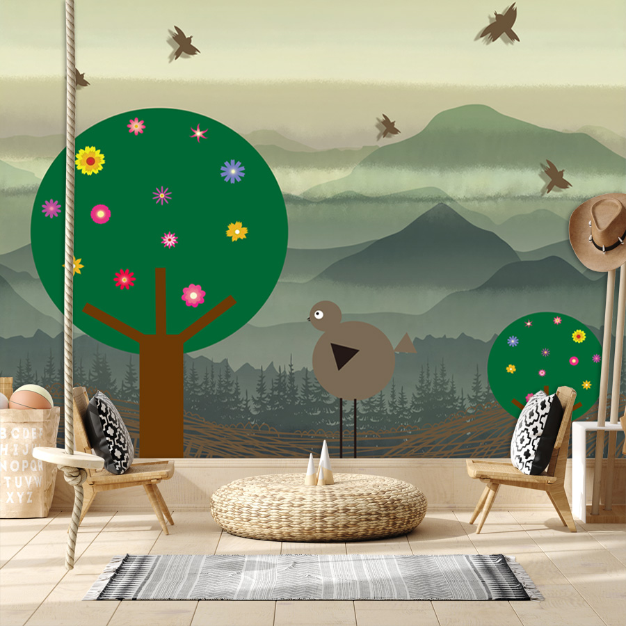 Wallpaper Hutan Kartun Custom  - Baby Nursery Peel And Stick Wallpaper ulasan dan harga