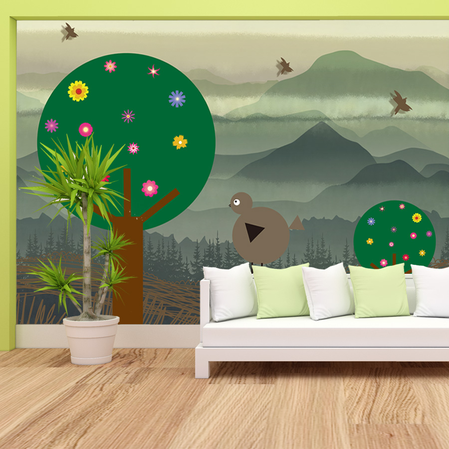 Wallpaper Hutan Kartun Custom  - Baby Nursery Peel And Stick Wallpaper ulasan dan harga