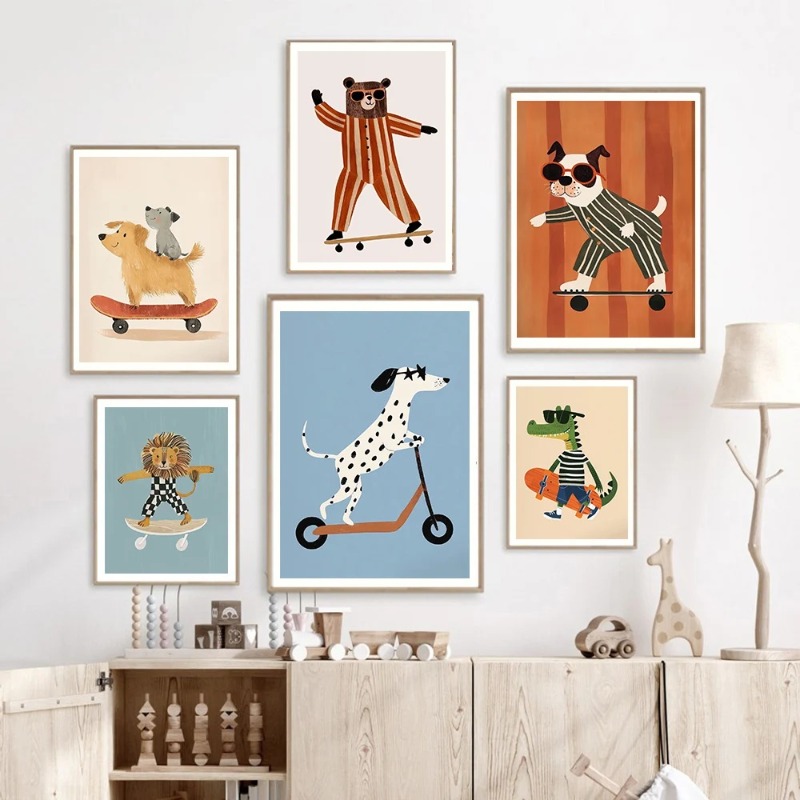 1 Buah Poster Skateboard Kucin - Baby Nursery Pictures ulasan dan harga