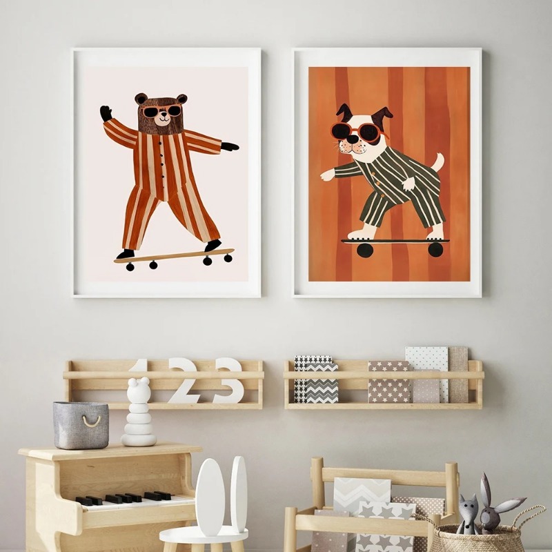 1 Buah Poster Skateboard Kucin - Baby Nursery Pictures ulasan dan harga