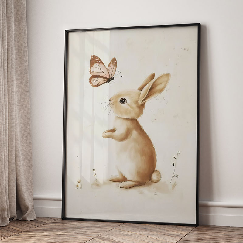 Poster Hewan Beruang Kelinci R - Baby Nursery Pictures ulasan dan harga