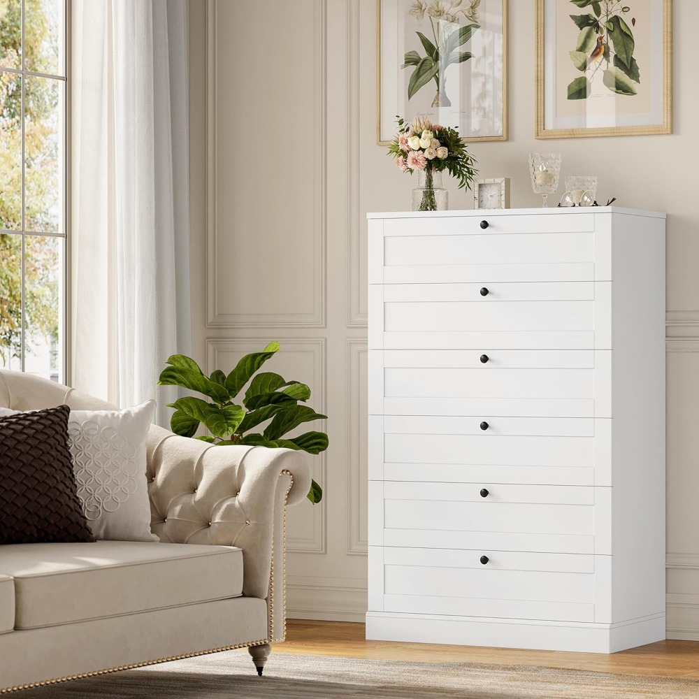 Lemari Laci Putih Elegan 6 Lac - Drawer Dresser White ulasan dan harga